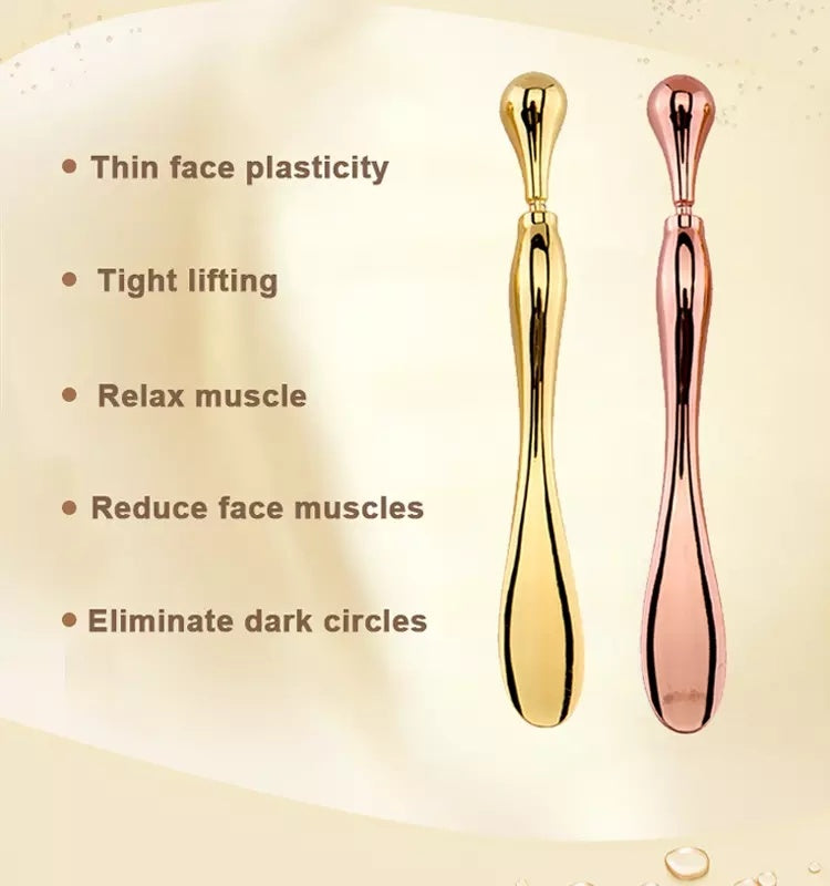 Eye Cream Stick Roller with Metal Spatula & Puff Applicator for Facial Massage
