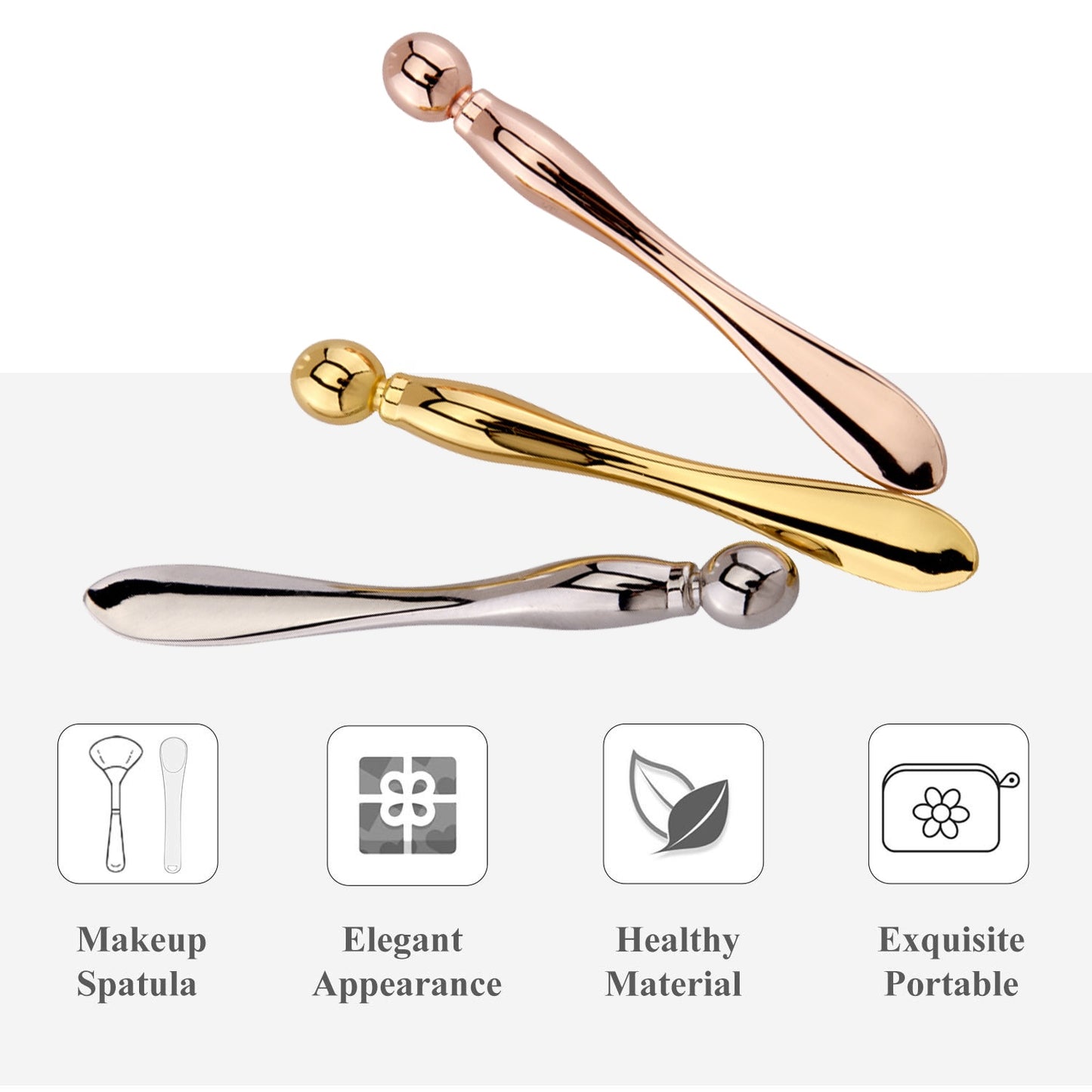 Eye Cream Stick Roller with Metal Spatula & Puff Applicator for Facial Massage