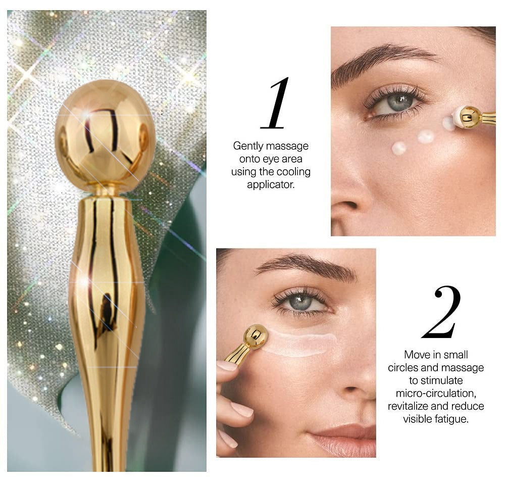 Eye Cream Stick Roller with Metal Spatula & Puff Applicator for Facial Massage