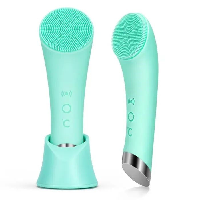 Silicone Electric Face Cleansing Brush with Vibration & Heating